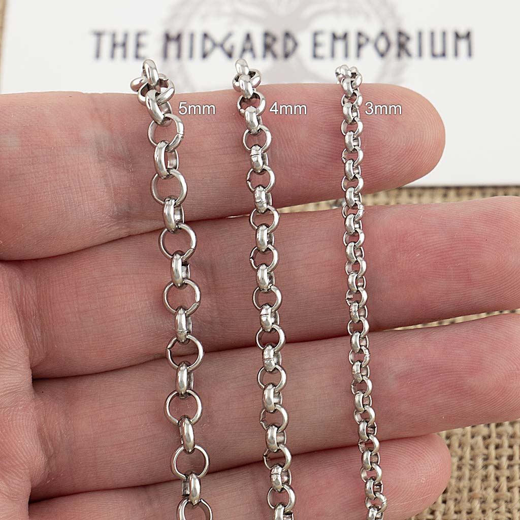 Stainless Steel Belcher Rolo Chain Necklace