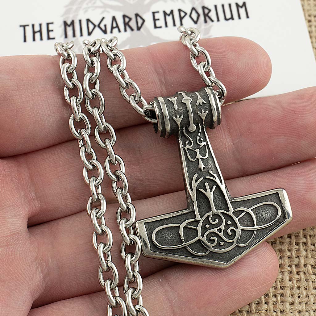 Stainless Steel Viking Thors Hammer Necklace - The Midgard Emporium