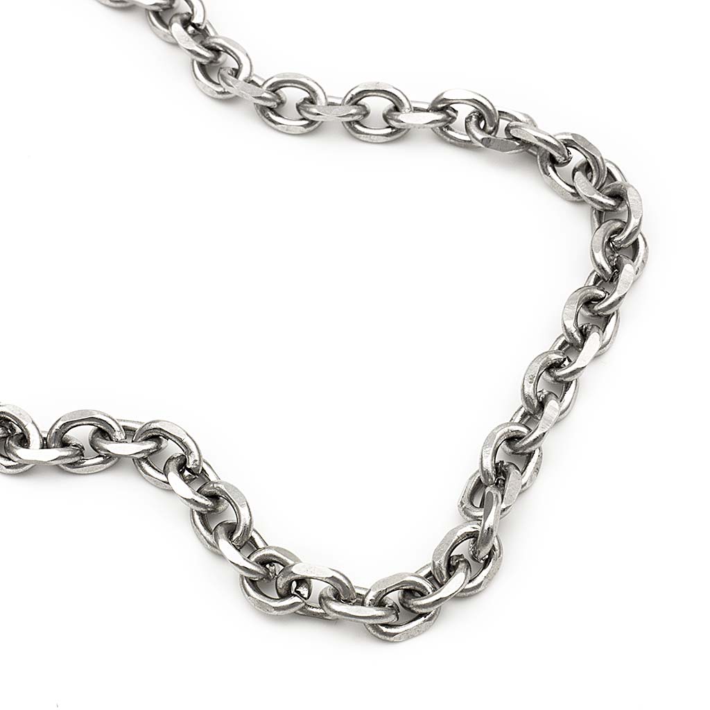 Stainless Steel Faceted Cable Chain Necklace