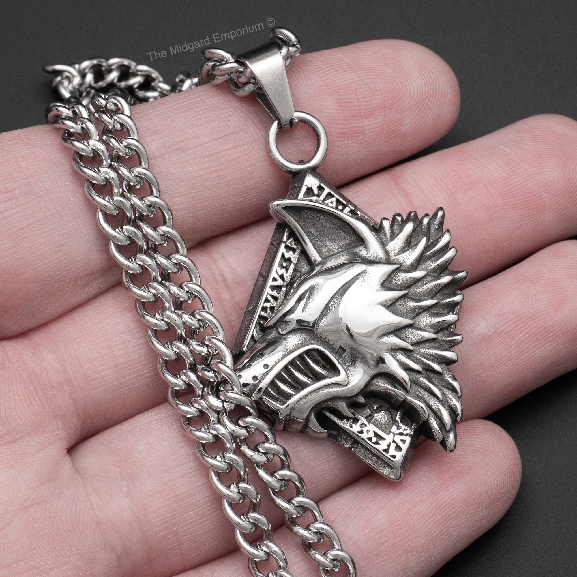 Stainless Steel Dire Wolf Necklace