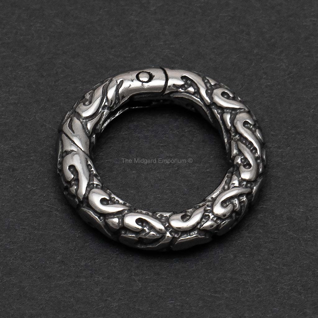 20mm Stainless Steel Textured Spring Gate Ring