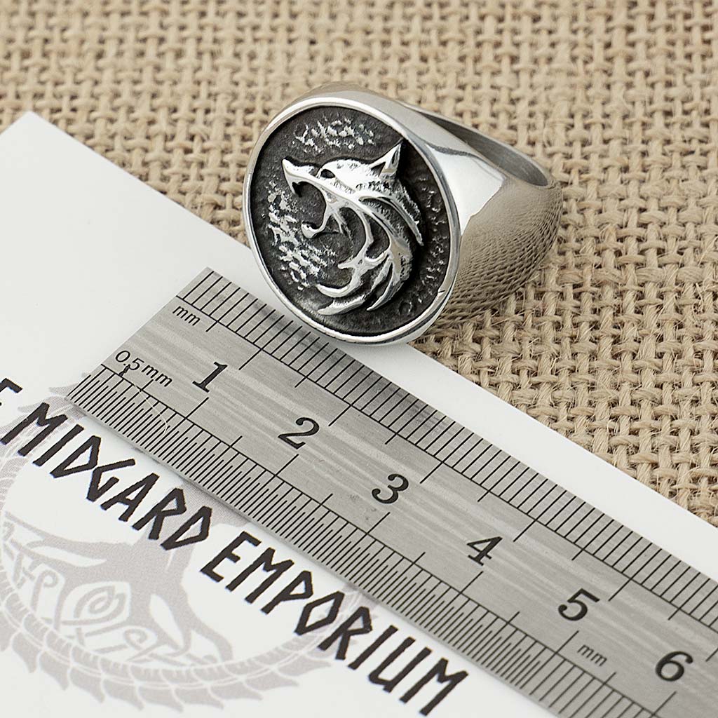 Stainless Steel Witcher Wolf Ring